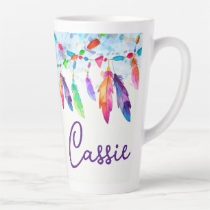 Boho veren gepersonaliseerde mok voor latte