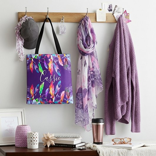 Boho veren gepersonaliseerde Tote Bag
