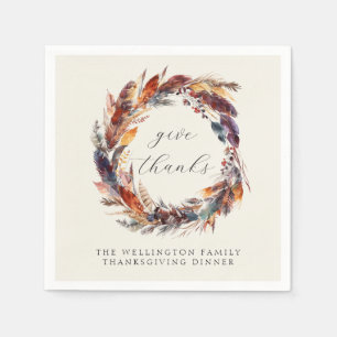 Boho Veren Herfst Foliage Thanksgiving Diner Servet