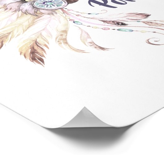 Boho veren hoofdtooisellement wanddecoratie poster (Hoek)