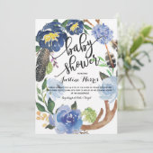 Boho Veren Jongens Baby Shower Kaart (Staand voorkant)