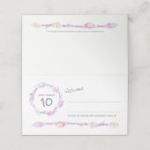 Boho veren kraal bruiloft paarse gast plaats kaart plaatskaartje (Buitenkant ongevouwen)