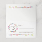 Boho veren kralen bruiloft gast plaats kaarten plaatskaartje (Buitenkant ongevouwen)