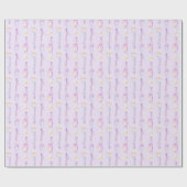 Boho veren kralen paarse waterverf kunst wrap cadeaupapier (Vlak)