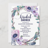 Boho veren krans bruids douche uitnodiging (Voorkant)