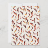 Boho veren krans kalligrafie herfst bruiloft kaart (Achterkant)