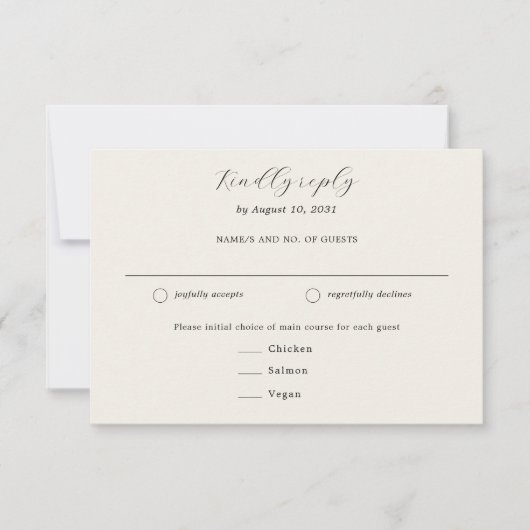 Boho veren krans maaltijd keuze bruiloft RSVP kaartje (Voorkant)