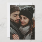 Boho veren krans monogram winter bruiloft save the date (Achterkant)