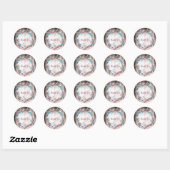 Boho veren krans & snoer verlichting bruidsdouche ronde sticker (Vel)