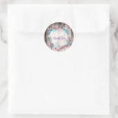 Boho veren krans & snoer verlichting bruidsdouche ronde sticker (Tas)