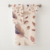Boho, veren, Modern, Chic, Nuetral, Tan Bad Handdoek (Insitu)