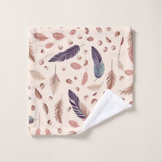 Boho, veren, Modern, Chic, Nuetral, Tan Bad Handdoek (Wasdoekje)