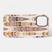 Boho-veren: Naadloos Tribalpatroon iPhone Hoesje (Achterkant horizontaal)