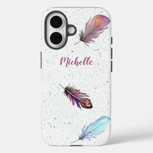 Boho-veren op bespikte achtergrond Aangepast Case-Mate iPhone Case (Achterkant)