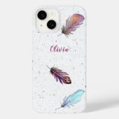 Boho-veren op bespikte achtergrond Aangepast Case-Mate iPhone Case (Achterkant)