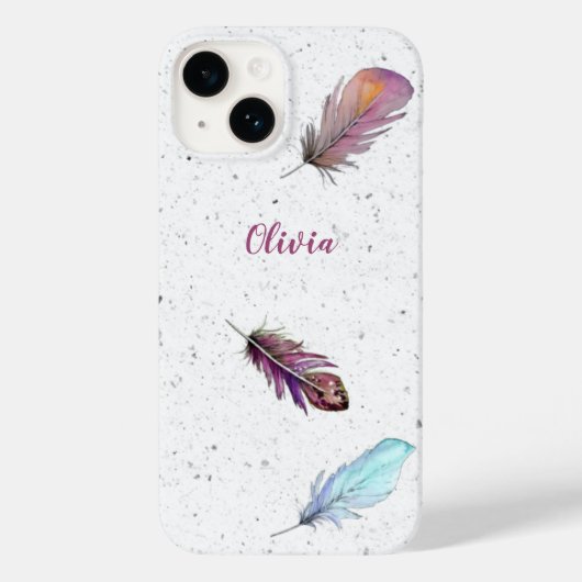 Boho-veren op bespikte achtergrond Aangepast Case-Mate iPhone Case (Achterkant)