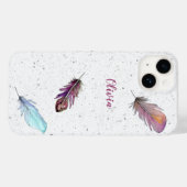 Boho-veren op bespikte achtergrond Aangepast Case-Mate iPhone Case (Achterkant (horizontaal))