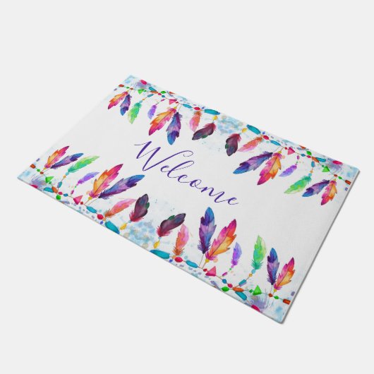 Boho veren persoonlijke deurmat (Schuin)