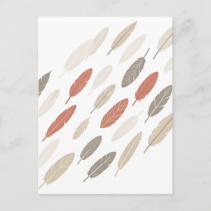 Boho-veren Roest Taupe Diagonaal Patroon Briefkaart