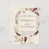 Boho veren trouwuitnodiging kaart (Voorkant / Achterkant)