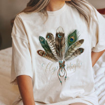 Boho-veren vliegen hoog Hemelmaan Kunst