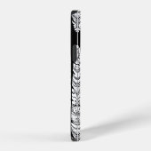 Boho veren: zwart-wit patroon iPhone hoesje (Rechterkant)