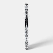 Boho veren: zwart-wit patroon iPhone hoesje (Linkerkant)