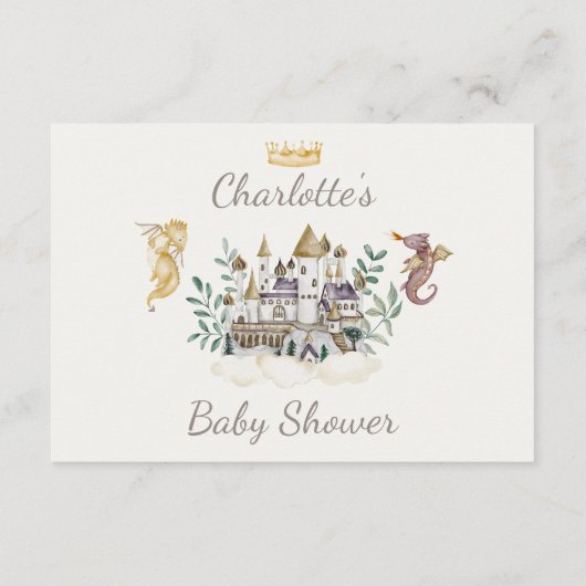 Boho verhalenboek Dragon Baby shower boeken voor B Informatiekaartje (Achterkant)