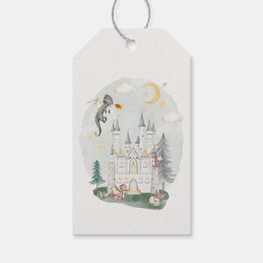 Boho verhalenboek Dragon Baby shower Dank je Cadeaulabel (Achterkant)