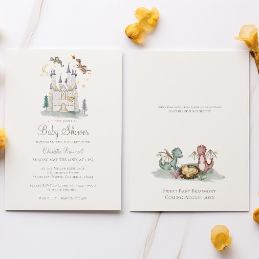 Boho verhalenboek Dragon Genderneutraal Baby showe Kaart