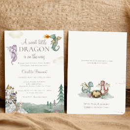 Boho verhalenboek Dragon Sweet Little Baby shower Kaart