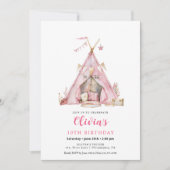 Boho verjaardag Tiener meisje Slumber Party uitnod Kaart (Voorkant)