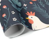 Boho Verjaardag Vakantie Kip Matte Cadeaupapier (Rol Hoek)