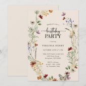 Boho Verjaardagsfeest Kaart (Voorkant / Achterkant)