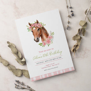 Boho verjaardagsfeestje met Garland Horse Kaart