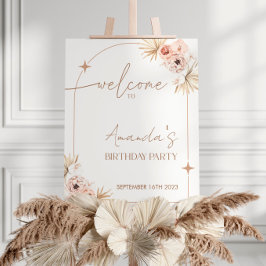 Boho Verjaardagsfeestje Welkomstbord | Boho Welkom Poster
