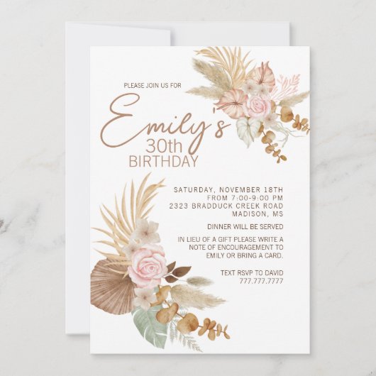 Boho verjaardagsuitnodiging - elke leeftijd kaart (Voorkant)