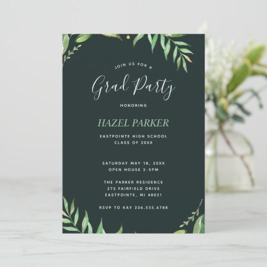 Boho verlaat afstudeerfeest uitnodiging (Staand voorkant)