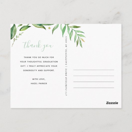 Boho verlaat Afstuderen Foto Dank u Briefkaart (Achterkant)