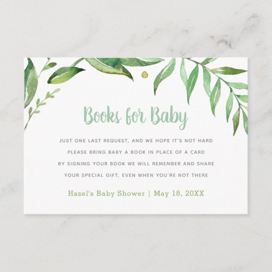 Boho verlaat Baby shower Book Request Kaart (Voorkant)
