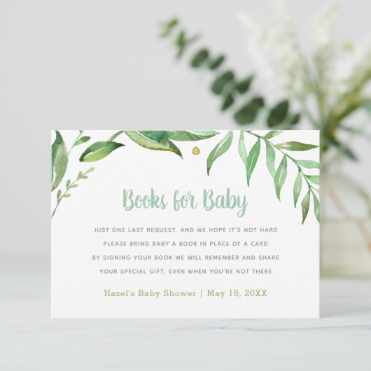 Boho verlaat Baby shower Book Request Kaart (Staand voorkant)