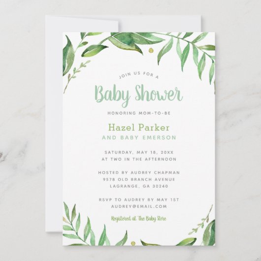 Boho verlaat Baby shower Invitation Kaart (Voorkant)