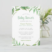 Boho verlaat Baby shower Invitation Kaart (Staand voorkant)