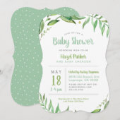 Boho verlaat Baby shower Invitation Kaart (Voorkant / Achterkant)