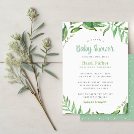 Boho verlaat Baby shower Invitation Kaart