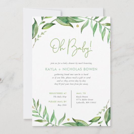 Boho verlaat Baby shower per post Kaart (Voorkant)