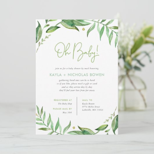 Boho verlaat Baby shower per post Kaart (Staand voorkant)