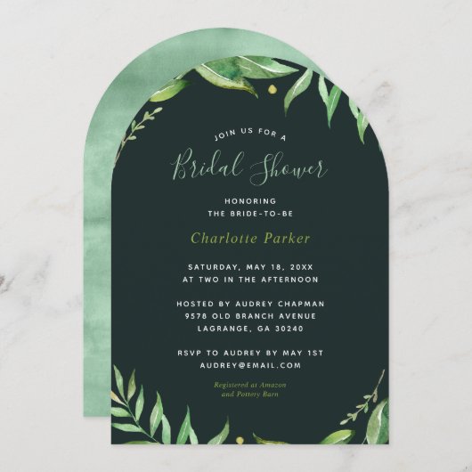 Boho verlaat bruidsdouche uitnodiging (Voorkant / Achterkant)