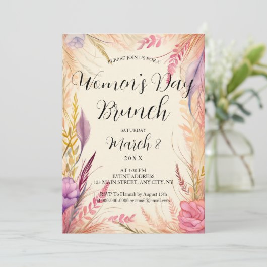 Boho verlaat brunch op Internationale Vrouwendag Kaart (Staand voorkant)