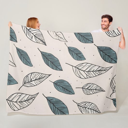 Boho verlaat kunst fleece deken (In situ)